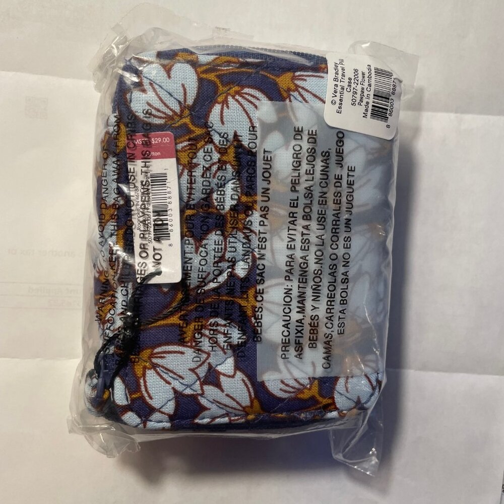 Vera Bradley Travel Pill Case Pawpaw Flower - Picture 3 of 4